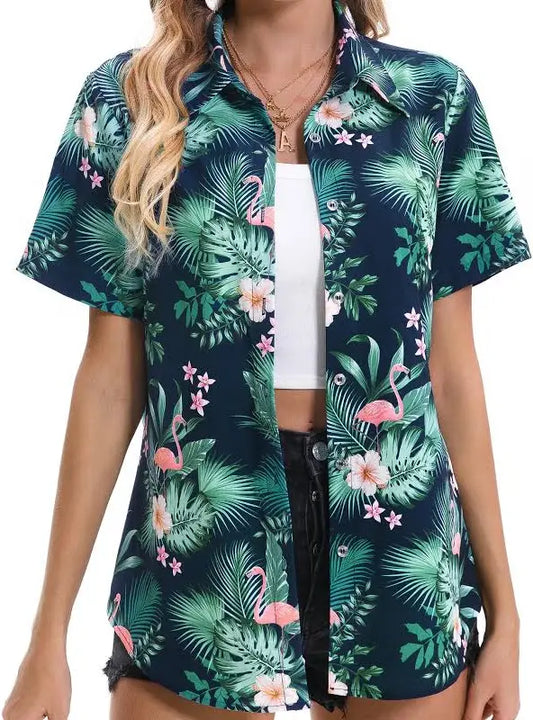 VSA CLOTHING ARTICLE 9029 Hawaiian Shirts for Women Tropical Shirt