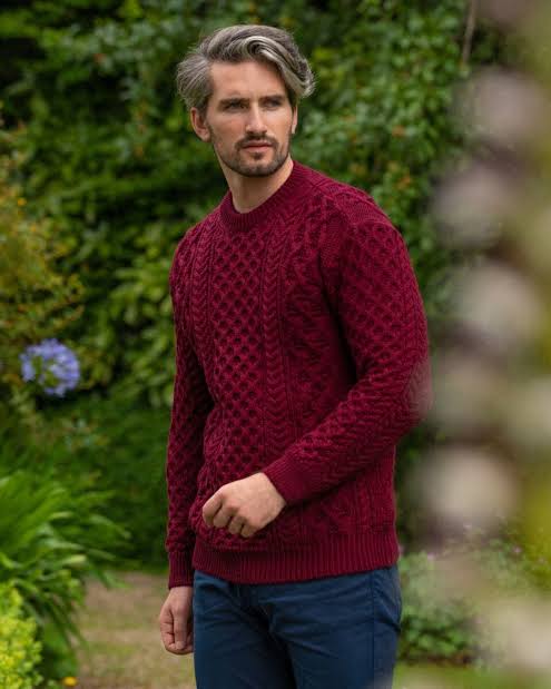 VSA CLOTHING ARTICLE 9036 Mens Claret Sweater